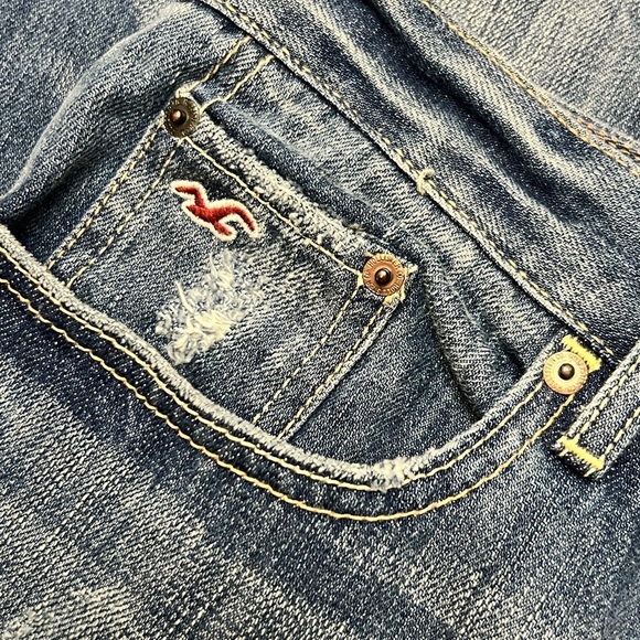 Hollister Jr. Cropped Boyfriend Relaxed Distressed Denim Jeans size 7 - Picture 6 of 12